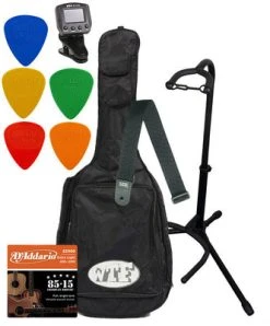 Muziker Acoustic Guitar Accessories Pack Gigbag For Acoustic Guitar Black